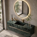 floating bathroom vanity Marble in Verde Alpi - Image 2