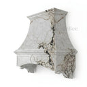 custom stone kitchen hoods in Calacatta Monet - Image 2