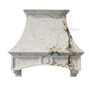 custom stone kitchen hoods in Calacatta Monet - Image 4