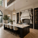stone range hood in Calacatta Monet - Image 1