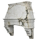 stone kitchen range hood in Calacatta Monet - Image 3