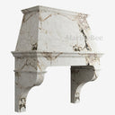 marble range hood in Calacatta Monet - Image 2