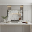 custom stone kitchen hoods in Calacatta Monet - Image 1