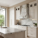 stone range hood in Calacatta Monet - Image 1