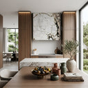stone kitchen hood in Calacatta Monet - Image 3