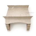 stone kitchen range hood in Moonlight Beige Limestone - Image 4
