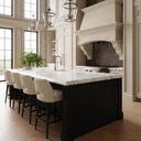 stone kitchen range hood in Moonlight Beige Limestone - Image 1