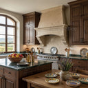 stone kitchen range hood in Moonlight Beige Limestone - Image 3