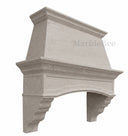 stone kitchen range hood in Moonlight Beige Limestone - Image 2