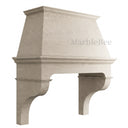 stone range hood in Moonlight Beige Limestone - Image 2