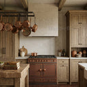 stone kitchen range hood in Moonlight Beige Limestone - Image 1