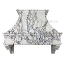 stone kitchen range hood in Calacatta White Marble - Image 2