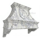 stone kitchen range hood in Calacatta White Marble - Image 3