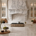 limestone kitchen hood in Calacatta White Marble - Image 1