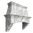 limestone kitchen hood in Calacatta White Marble - Image 2