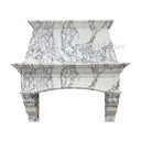 limestone kitchen hood in Calacatta White Marble - Image 3