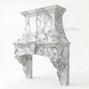 Marble range hood in Calacatta White Marble - Image 2