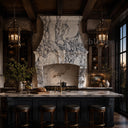 Marble range hood in Calacatta White Marble - Image 4