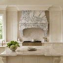 custom stone kitchen hoods in Calacatta White Marble - Image 1