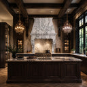 Natural Stone range hood in Calacatta White Marble - Image 4