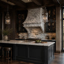 marble range hood in Calacatta White Marble - Image 1