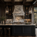 marble range hood in Calacatta White Marble - Image 4