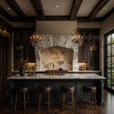 marble kitchen hood in Calacatta White Marble - Image 1