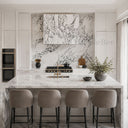 custom stone kitchen hoods in Calacatta White Marble - Image 1