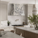 custom stone kitchen hoods in Calacatta White Marble - Image 4