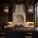 Natural Stone range hood in Calacatta White Marble - Image 4