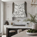 marble range hood in Calacatta White Marble - Image 1