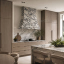 marble range hood in Calacatta White Marble - Image 4