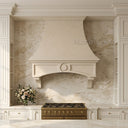 custom stone kitchen hoods in Crema Marfil Premium - Image 4