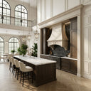 custom stone kitchen hoods in Crema Marfil Premium - Image 5