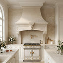 marble range hood in Crema Marfil Premium - Image 1