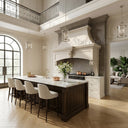 marble range hood in Crema Marfil Premium - Image 3
