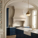 marble vent hood in Crema Marfil Premium - Image 1