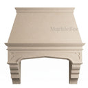 custom stone kitchen hoods in Crema Marfil Premium - Image 2