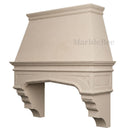 custom stone kitchen hoods in Crema Marfil Premium - Image 4