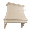 marble range hood in Crema Marfil Premium - Image 2