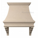 marble range hood in Crema Marfil Premium - Image 3