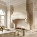 marble kitchen hood in Crema Marfil Premium - Image 4