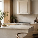 marble range hood in Crema Marfil Premium - Image 1