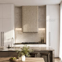 marble vent hood in Crema Marfil Premium - Image 1