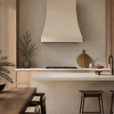 marble range hood in Crema Marfil Premium - Image 1