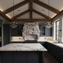 custom stone kitchen hoods in Calacatta viola - Image 1