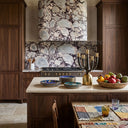 custom stone kitchen hoods in Calacatta viola - Image 1