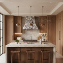 custom stone kitchen hoods in Calacatta viola - Image 1