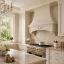 marble kitchen hood in Massangis Clair Limestone - Image 3