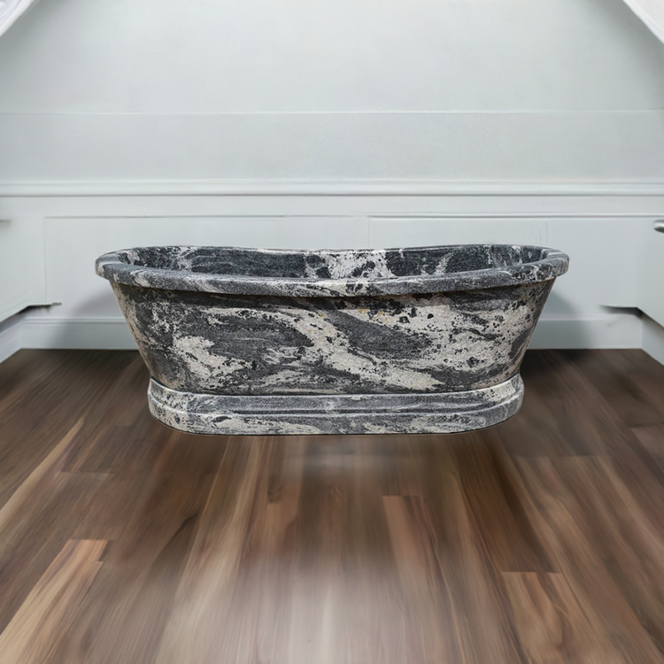 Marble tub French bateau design